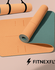 Tappetino Yoga TPE Antiscivolo con Sistema di Allineamento – 6mm – Leggero, Ecologico e Perfetto per Iniziare