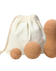 Natural Cork Massage Ball Set – 3 in 1 with Cotton Case