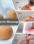 Natural Cork Massage Ball Set – 3 in 1 with Cotton Case