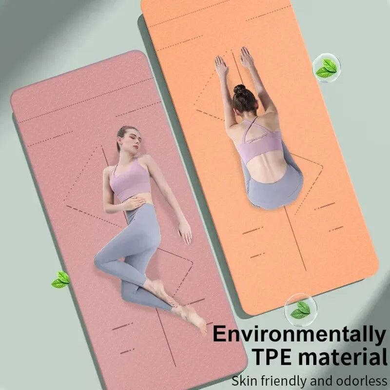 Tappetino Yoga TPE Antiscivolo con Sistema di Allineamento – 6mm – Leggero, Ecologico e Perfetto per Iniziare