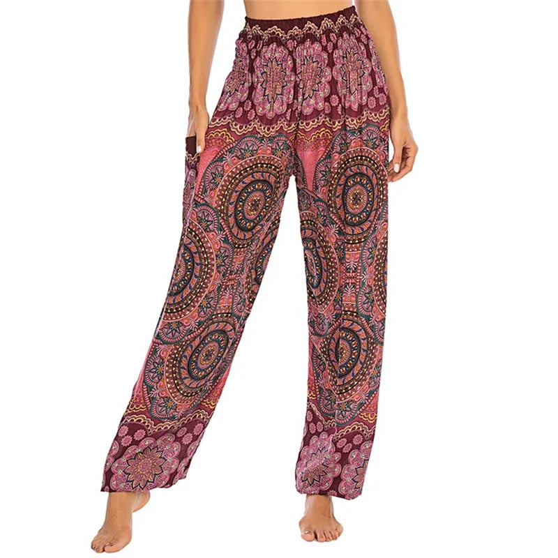 Pantaloni Boho Donna in Rayon – Comodi, Leggeri, Perfetti per Yoga e Relax